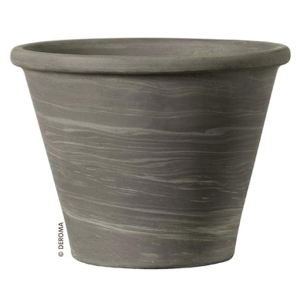 Deroma 225957 6.7 x 5 in. Round Duo Planter; Grafite - Pack of 16